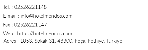 Mendos Garden Exclusive Hotel Fethiye telefon numaralar, faks, e-mail, posta adresi ve iletiim bilgileri